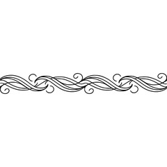 Fototapeta premium Elegant Swirl Border, Minimalist Line Art on Cream Background