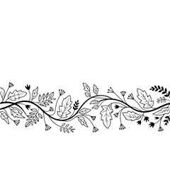 Elegant Black & White Floral Border Design