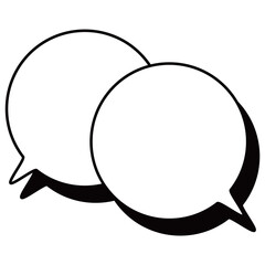 シンプルな白黒の影付き吹き出し　重なる会話　右下