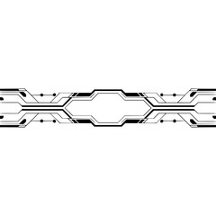Futuristic Tech Circuitry Element on White Background