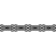 Geometric Black and White Pattern Border Element on White Background