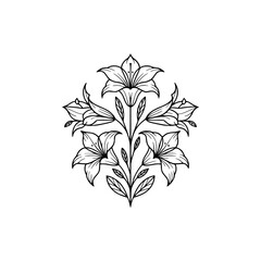 Elegant Lily Floral Design - Line Art for Branding & Decor