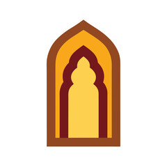 Arabian Decorative Window Frame Vector Illustration