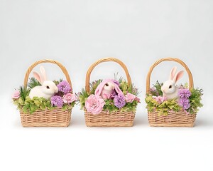 Easter Bunnies in Baskets