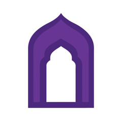 Fototapeta premium Deep Purple Islamic Arch Window Design Vector