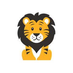 Cute Cartoon Tiger Cub for Children's Designs, Educational Materials, or Playful Branding