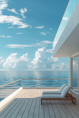 Fototapeta premium Minimalist Style Modern Deck Contemporary For Clean Frame