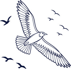 vector illustration of a flying bird