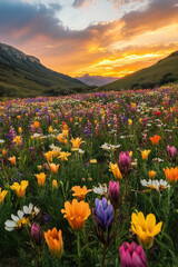 Fototapeta premium Scenic Photography of Colorful Wildflower Super Blooms