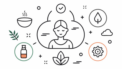 Spa and wellness icon set with editable line graphics ideal for vector use in health branding, personal care websites, beauty applications, and therapeutic projects