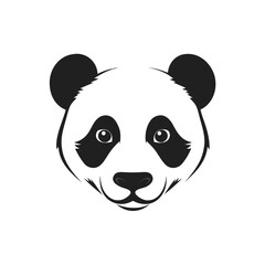 Fototapeta premium Minimalist Panda Head Illustration for Wildlife Awareness, Conservation Efforts, or Gentle Branding