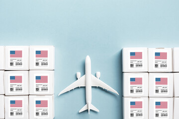 America Industry and business import,export in crisis of second trade war 2025.Tariffs war...