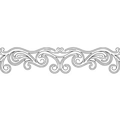 Fototapeta premium Elegant Scrollwork Border - Vector Decorative Element on Cream Background