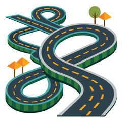 bending road vector
