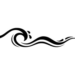Abstract Wave Design, Black & White, Minimalist Decoration