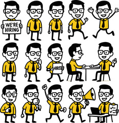 recruitment stick figure vect...