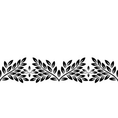 Elegant Black Leaf Border Design on a Grayscale Background