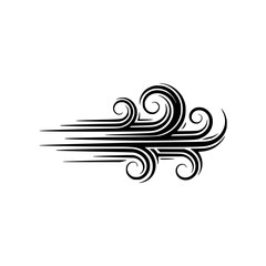 Fototapeta premium Elegant Wind Swirl Design, Black and White, Minimalist Vector