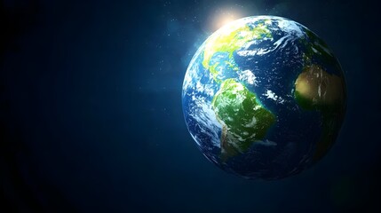 Fototapeta premium Earth illuminated by sunlight in the vastness of space