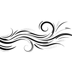 Fototapeta premium Elegant Floral Swirls Vector, Monochrome Design Element for Backgrounds