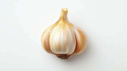 Obraz premium Single garlic bulb, whole, isolated on white background