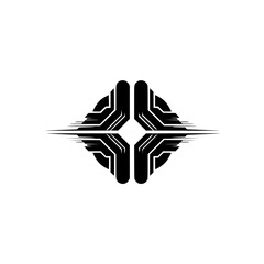 Abstract Tech Logo with Radial Design - Clean Lines