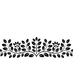 Elegant Black Leafy Border on a Gradient Background