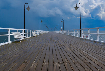 Fototapeta premium wooden pier in the sea