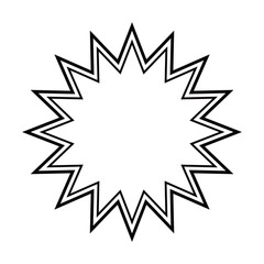 シンプルな白黒の二重線吹き出し　ギザギザした形01