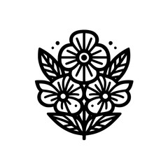 Black and White Floral Tattoo Design: Minimalist Bouquet