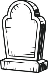Cartoon Tombstone Vector – Hand-Drawn Gravestone Illustration for Halloween or Gothic Designs