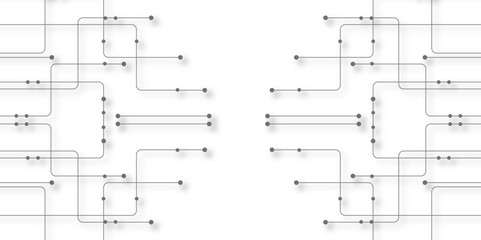 Illustration Vector design Network technology and Connection concept. Abstract digital background. Technology background with crossed lines and dots. High-tech global network connection concept.