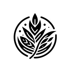 Elegant Botanical Logo Design in Black & White, Abstract & Organic