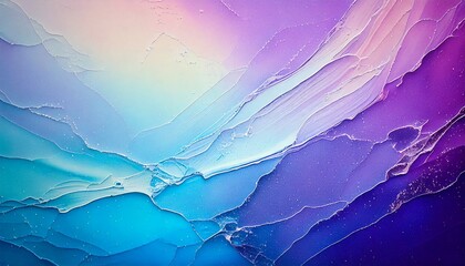 パステルカラーの抽象背景、ブルーとパープルのグラデーション、アクリル絵の具のテクスチャ、幻想的な色の流れ、抽象的なアートデザイン、滑らかな色彩の背景、繊細な色の移ろい、近未来的なカラーアート、淡い色調の作品
