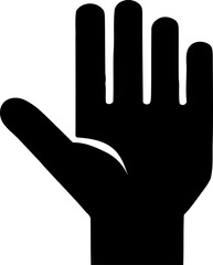 Simple Stop Hand Icon - Black Silhouette Graphic
Raised Palm Halt Signal - Vector Hand Symbol for UI/Web
Stop Hand Gesture Icon - Warning & Prohibition Symbol