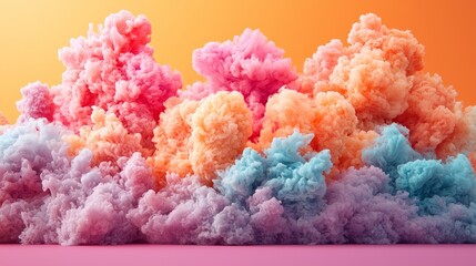 Fototapeta premium colorful smoke on a pink and orange background