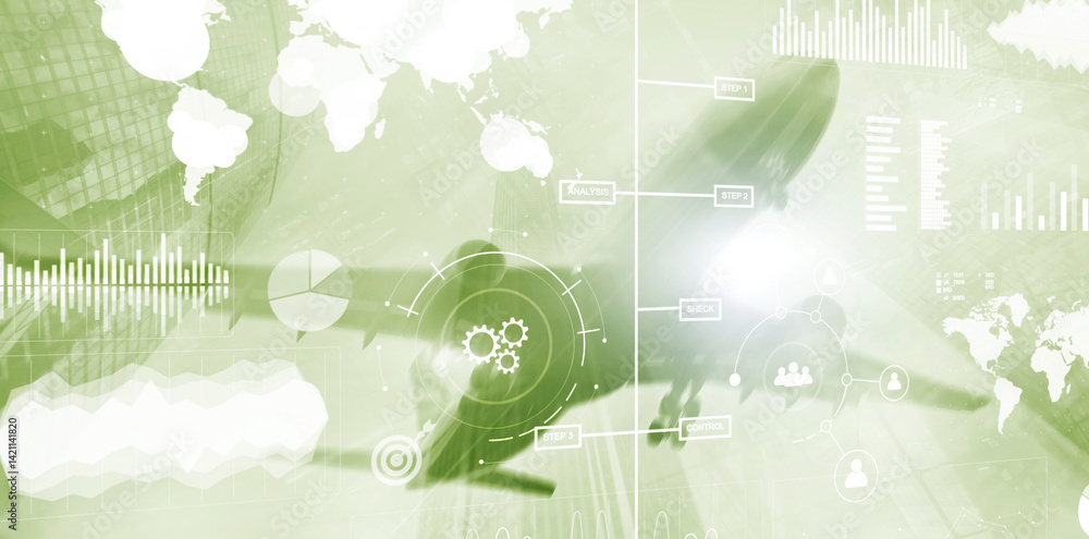 Aufkleber business intelligence performance indicator kpi analysis dashboard transparent blurred abstract back