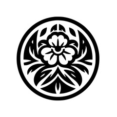 Elegant Black and White Floral Mandala Design on White Background