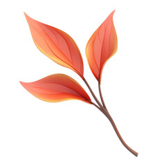 Abstract art stylized leaves on striped background autumnal colors design