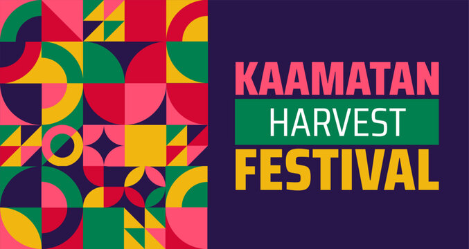 Kaamatan harvest festival background banner or poster design template. observed every year in May. Holiday concept. Use to any Template, card, poster, placard, template.