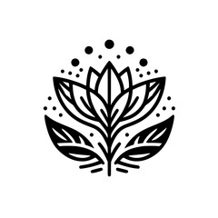 Minimalist Floral Illustration: Black & White Botanical Design