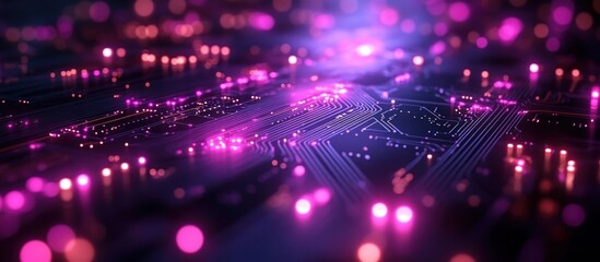 Obraz premium Abstract circuit board with glowing components