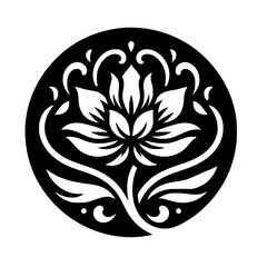 Black and White Lotus Mandala Design: Calm, Elegant, and Symbolic