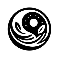 Abstract Yin Yang Symbol: Nature, Balance, and Serenity in Black and White