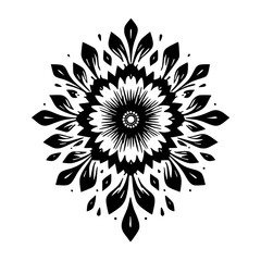 Intricate Black & White Floral Mandala Design