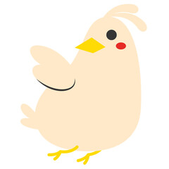 Cute white bird cartoon in flat style, perfect for kids, decorations, and educational graphics.
