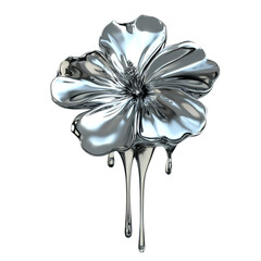 Liquid metal flower dripping design abstract art