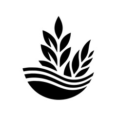 Minimalist Plant Logo, Black and White, Modern Eco Design