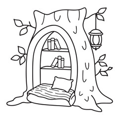 Cozy space coloring pages, bold and easy coloring pages, space coloring page, line art, victor illustration, black & white design, bold & easy coloring book, background