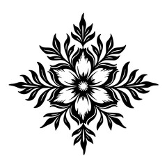 Fototapeta premium Black and White Floral Mandala Design, Vector Ornament